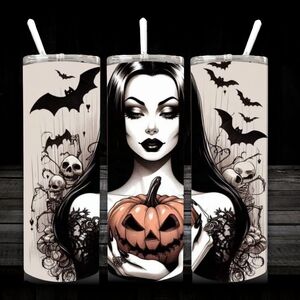Made To Order Halloween Themed 20 Oz Tumbler with Straw